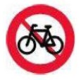 Denmark bicycle forbidden sign