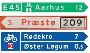 Denmark road signs